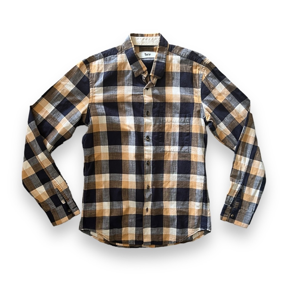 BZR mens plaid button up shirt Medium